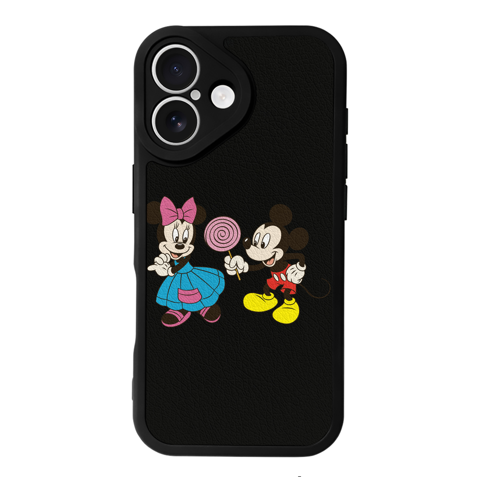 （画像用） ミッキーマウス Mickey Mouse 【iPhone 16シリーズ対応】シリコンスマホケース（レザー調） 材質：シリコン